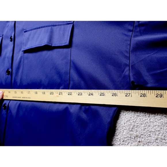 PRETTY GARDEN Navy Blue Long Sleeve Belted Shirt Dress Tunic Coastal XL - Picture 6 of 9